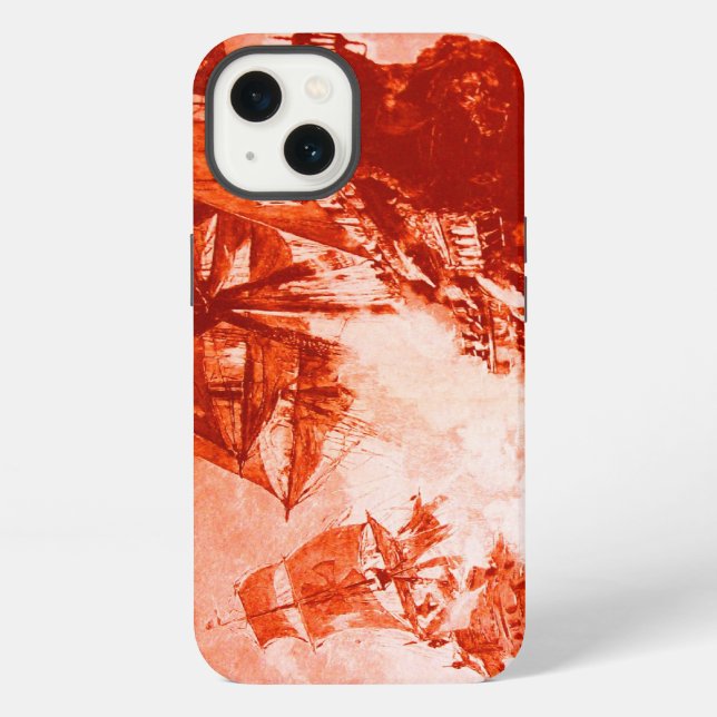 PIRATE SHIP BATTLE IN RED iPhone CASE (Back)