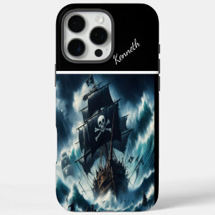 Pirate Ship Battling Storm iPhone 16 Pro Max Case