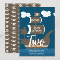 Pirate Ship Birthday Ahoy Party Any Age Brown