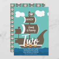 Pirate Ship Birthday Ahoy Party Any Age Teal