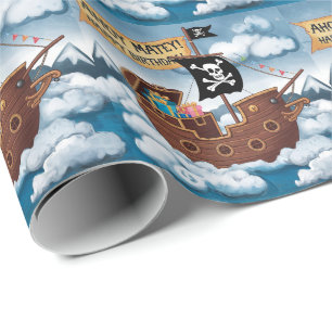 Pirate Ship Birthday Card - Ahoy Matey! Wrapping Paper