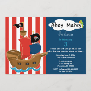 Pirate Ship Birthday Invitation