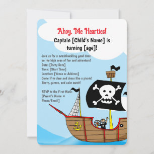 Pirate Ship Birthday Invitation