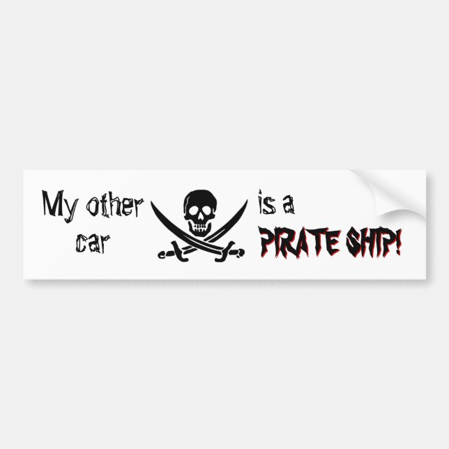 Pirate Ship Bumper Sticker (Front)
