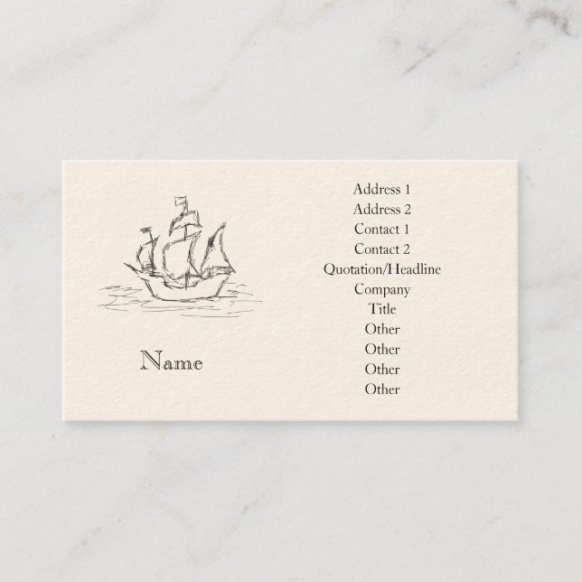 Pirate ship. business card (Front)