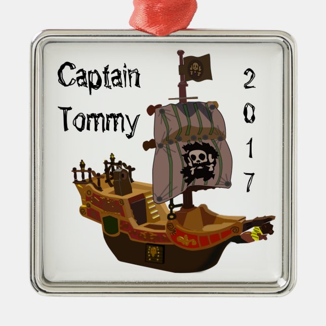 Pirate ship Captain Ornament (Front)