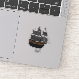 Pirate ship cartoon illustration