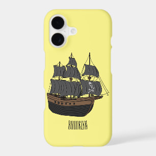 Pirate ship cartoon illustration