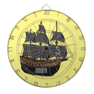 Pirate ship cartoon illustration  dartboard