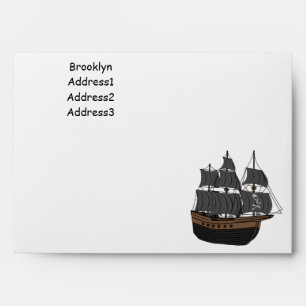 Pirate ship cartoon illustration envelope