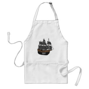 Pirate ship cartoon illustration standard apron