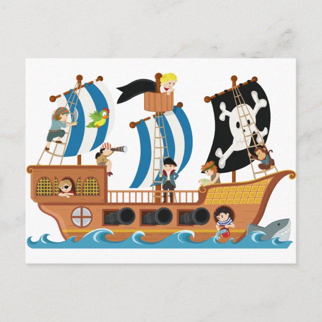 Pirate ship corsair postcard (Front)