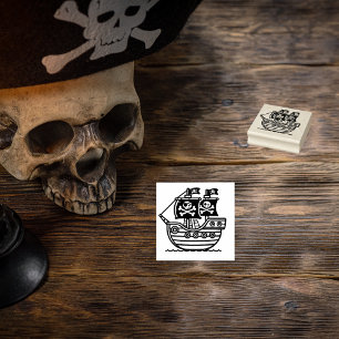 Pirate Ship For Kids Rubber Stamp