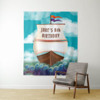 Pirate Ship Galleon Birthday Party Backdrop