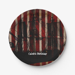 Pirate Ship Grunge Birthday Party Plates