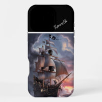 Pirate Ship In Stormy Seas