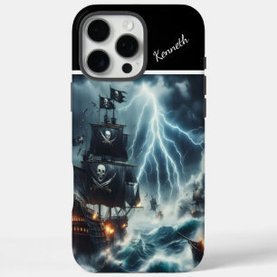 Pirate Ship In Thunderstorm iPhone 16 Pro Max Case