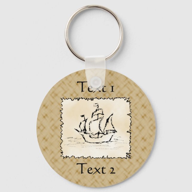 Pirate Ship. Key Ring (Front)