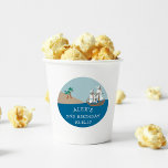 Pirate Ship Kids Birthday Party Classic Round Sticker<br><div class="desc">Ahoy,  matey! Seal your little one's birthday party invitations or favours with these adorable pirate themed stickers. Design features a pirate ship sailing on the high seas,  headed for a sandy beach lined with palm trees. Add your child's name,  milestone or occasion,  and date in white.</div>