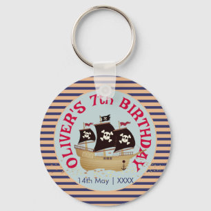 Pirate Ship Kids Birthday Party Key Ring