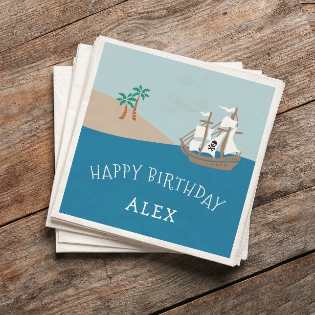Pirate Ship Kids Birthday Party Napkin (Creator Uploaded)