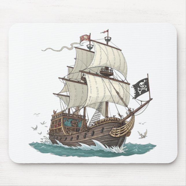 Pirate Ship Mouse Pad (Front)