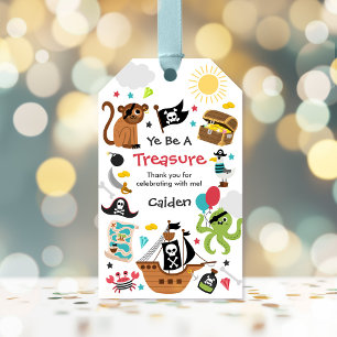 Pirate Ship Pirate Treasure Birthday Party Gift Tags