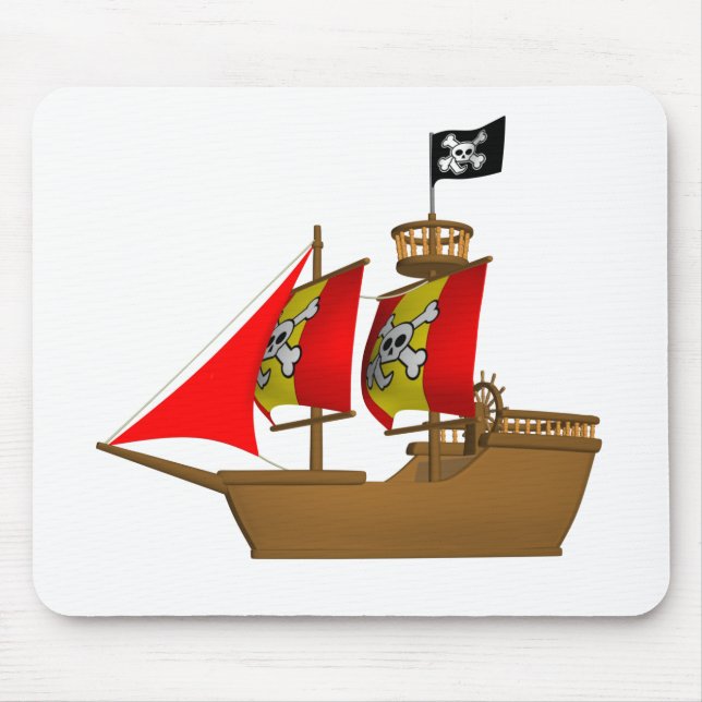 Pirate Ship Sail Sea Ocean Boat Mouse Pad (Front)