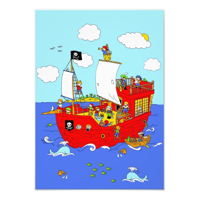 Pirate Ship scene Photo Print (Front)