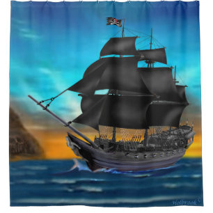 PIRATE SHIP SHOWER CURTAIN