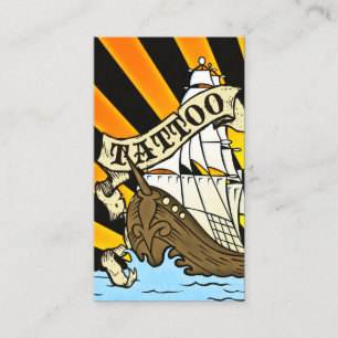 pirate ship tattoo business card