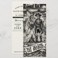pirate ship til death wedding invitations