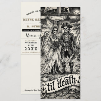 pirate ship til death wedding invitations