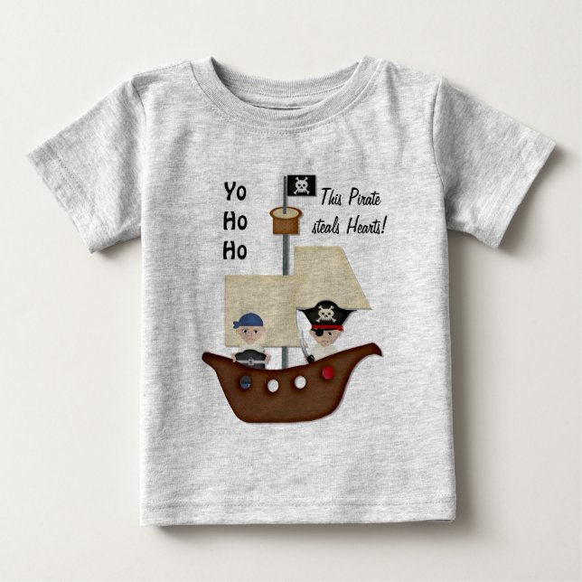 Pirate Ship Treasure Baby T-Shirt (Front)