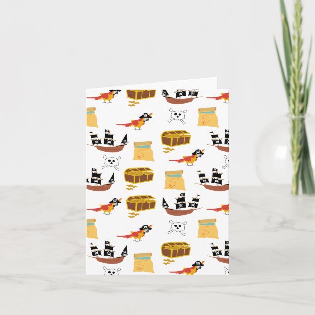 Pirate Ship Treasure Chest Theme Pattern Card (Front)