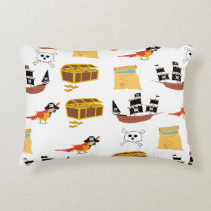 Pirate Ship Treasure Chest Theme Pattern Decorative Cushion