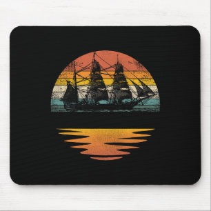 Pirate Ship Vintage Nautical Sailing Boat Mouse Pad