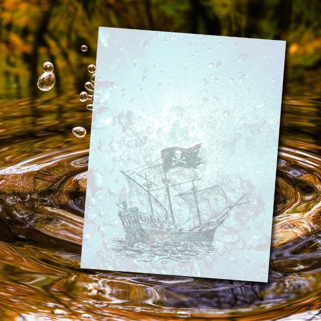 Pirate Ship Water Background Scrapbook Paper (Creator Uploaded)