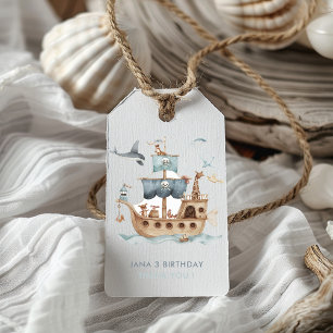 Pirate Ship with Animals Kids Party  Gift Tags