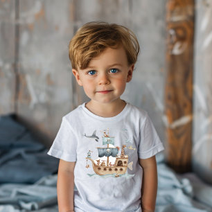 Pirate Ship with Animals Kids Party  Toddler T-Shirt