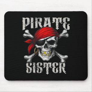 Pirate Sister Jolly Roger Flag And Skull Crossbone Mouse Pad