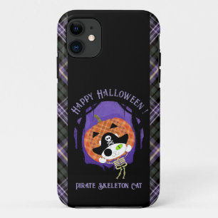 Pirate skeleton cat and plaid Case-Mate iPhone case