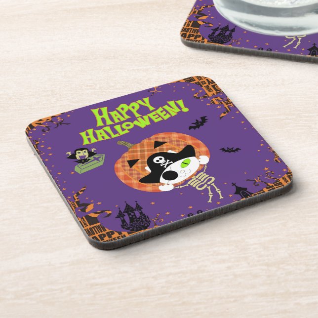 Pirate skeleton cat coaster (Left Side)