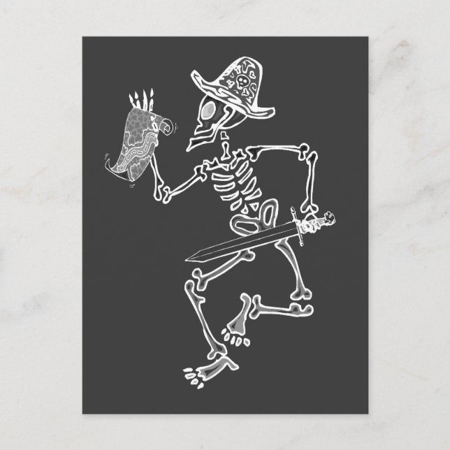 Pirate Skeleton Map t Postcard (Front)