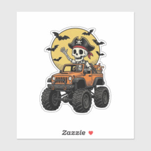 Pirate Skeleton Monster Truck Halloween Design_1
