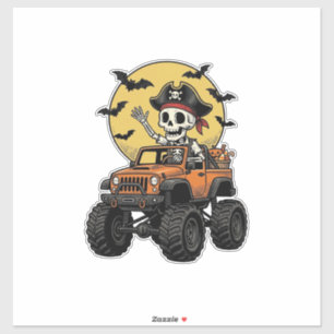 Pirate Skeleton Monster Truck Halloween Design_1