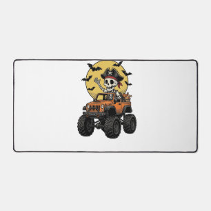 Pirate Skeleton Monster Truck Halloween Design_1 Desk Mat