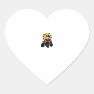 Pirate Skeleton Monster Truck Halloween Design_1 Heart Sticker
