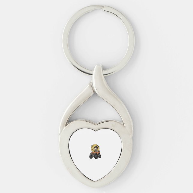 Pirate Skeleton Monster Truck Halloween Design_1 Key Ring (Front)