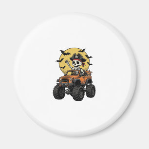 Pirate Skeleton Monster Truck Halloween Design_1 Magnet